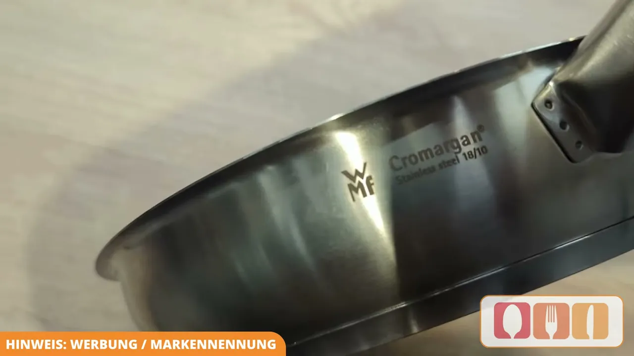 Dank des Materials Cromargan Edelstahl 18/10 ist die Pfanne backofenfest bis 250 Grad sowie spülmaschinengeeignet.