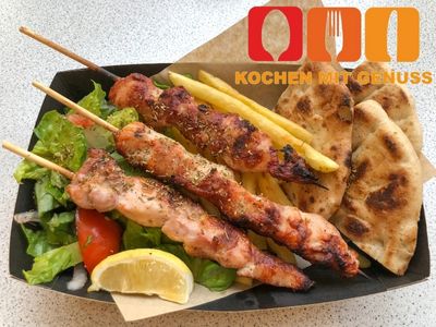 Rezept Original griechisches Souvlaki in der Pfanne einfach selber machen